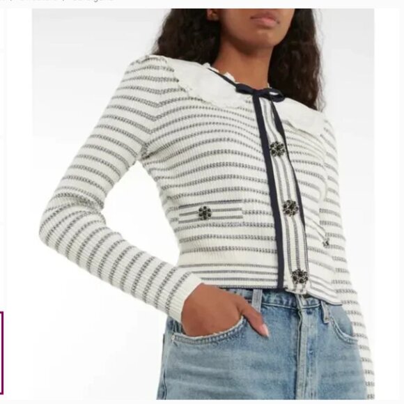 Self- portrait, blue and white striped sweater- size m - Picture 6 of 6